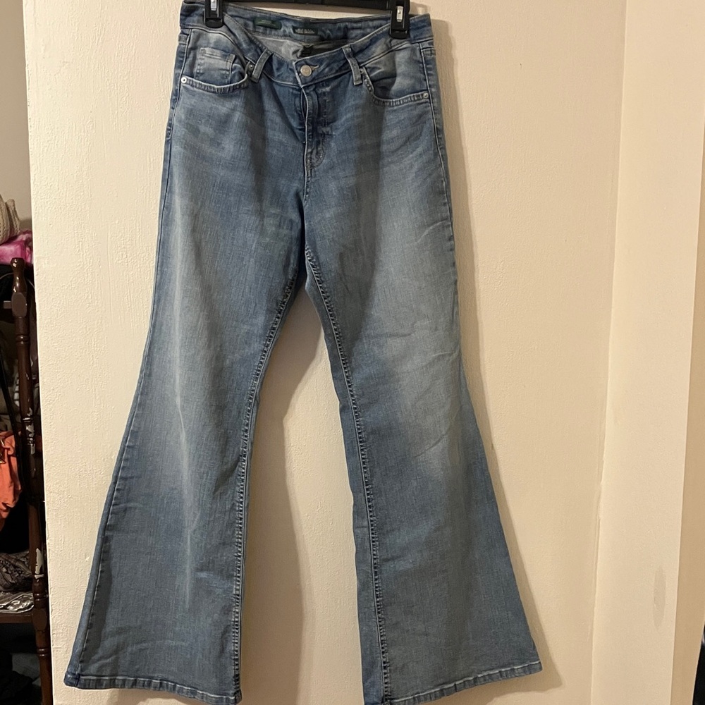 Women’s Light Blue Mid Rise Flare Jeans Size 14 Long Tall from Target